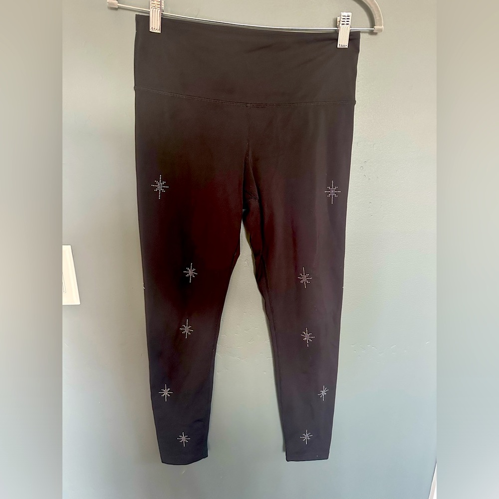 Soul cycle leggings with rhinestone embellishment